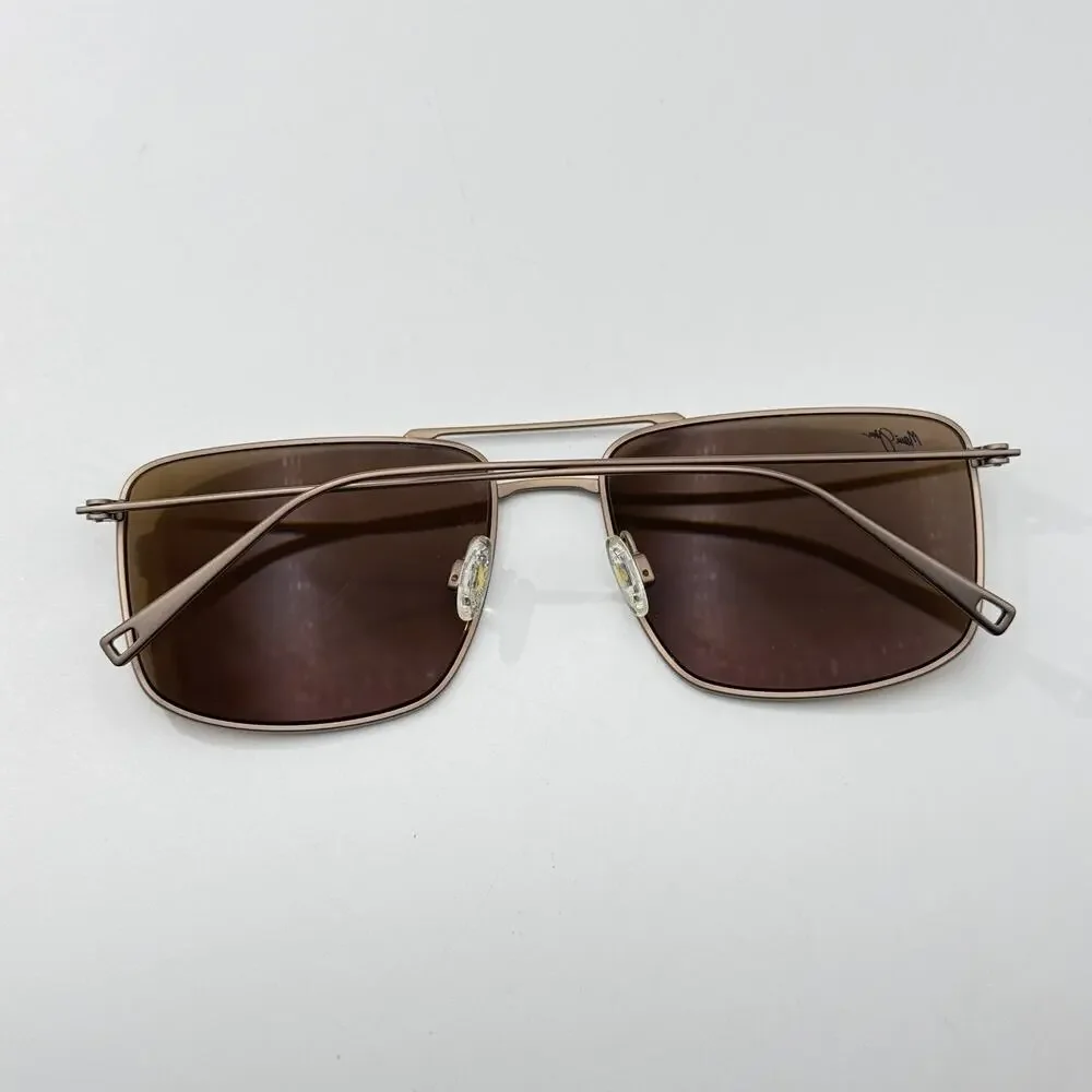 Maui Jim Sunglasses Aeko MP-BG MJ886-01 Satin Sepia Aviator Bronze MauiPure Lens